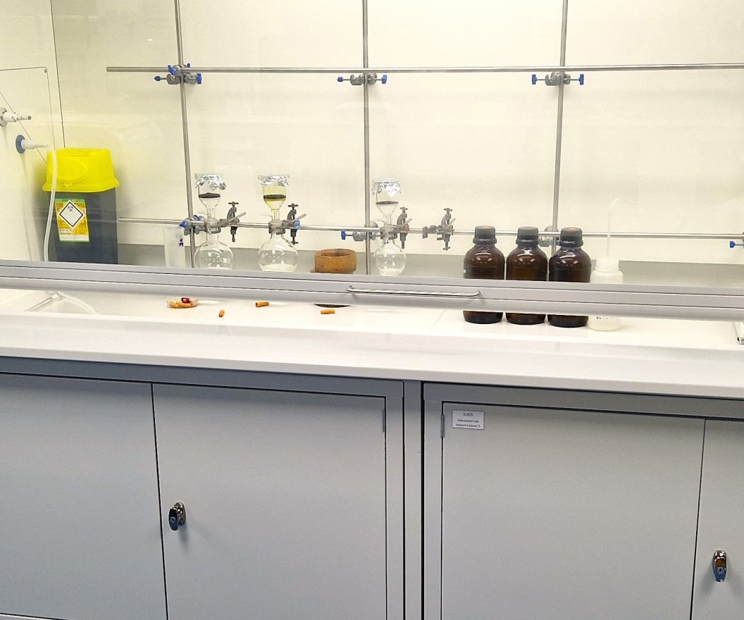 Fume cupboard in a laboratory.